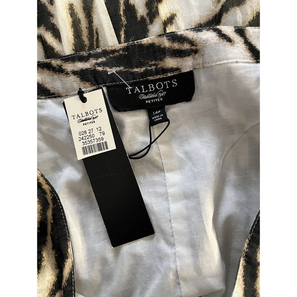 NWT Talbots Tiger Animal Print Cotton Fit & Flare Midi Skirt Women’s Size 14P - Picture 5 of 6